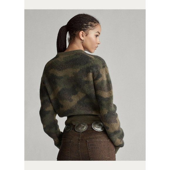NWT $398 Polo Ralph Lauren Womens L Camo Sweater - Picture 5 of 11